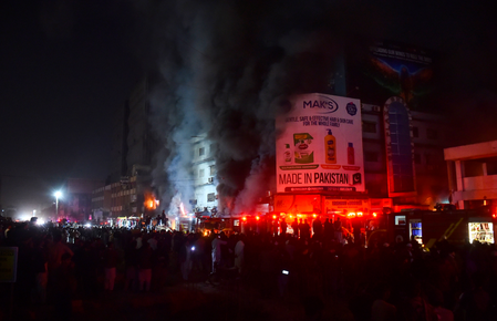 People in Karachi protest over delayed justice for Gul Plaza fire victims