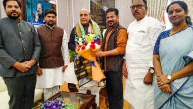 Telangana CM thanks Defence Minister for approval to Gandhi Sarovar Project
