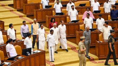Kerala Assembly erupts over use of dirty water in protest Kerala Assembly erupts over use of dirty water in protest