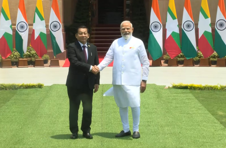 PM Modi, Myanmar Prez Min Aung Hlaing hold bilateral talks at Hyderabad House
