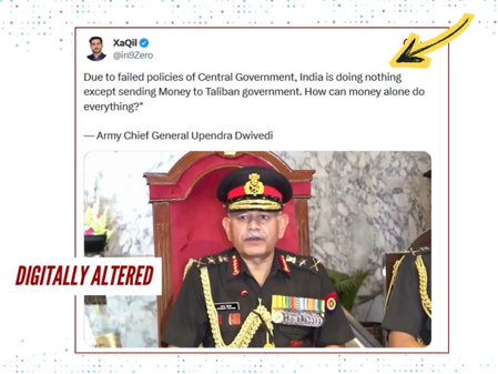 Govt flags digitally-manipulated video of Indian Army Chief, dismisses Pakistan propaganda Govt flags digitally-manipulated video of Indian Army Chief, dismisses Pakistan propaganda