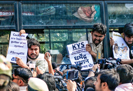 KYS protests outside Education Ministry over NTA failures, exam glitches KYS protests outside Education Ministry over NTA failures, exam glitches