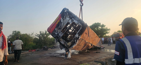 Gujarat: Seven killed as two Maharashtra ST buses, tractor collide in Surat Gujarat: Seven killed as two Maharashtra ST buses, tractor collide in Surat