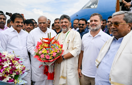 Kharge, Rahul Gandhi arrive in K’taka for Shivakumar’s swearing-in