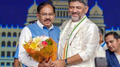 Shivakumar sworn in as K’taka CM; Parameshwara Deputy CM with 12 Ministers (Lead)