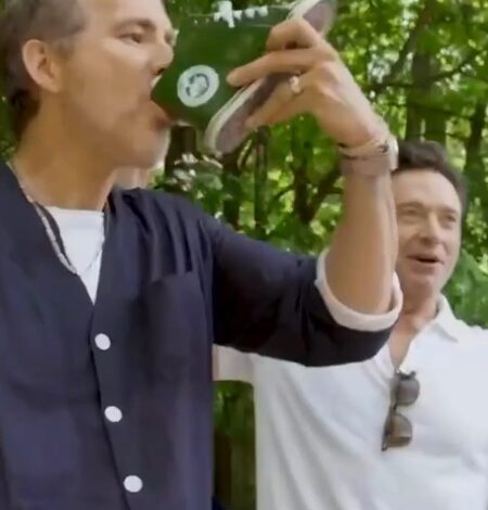 Ryan Reynolds, Hugh Jackman pull off a ‘shoey’, sip beer from a shoe