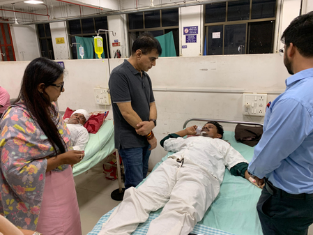 Gujarat Health Minister meets injured survivors of Bardoli bus tragedy in Surat hospital