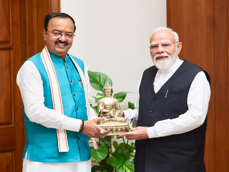UP Dy CM Keshav Prasad Maurya meets PM Modi, lauds BJP’s electoral victories UP Dy CM Keshav Prasad Maurya meets PM Modi, lauds BJP’s electoral victories