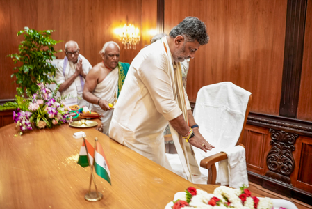 CM chair belongs to people: Shivakumar after first cabinet meeting CM chair belongs to people: Shivakumar after first cabinet meeting