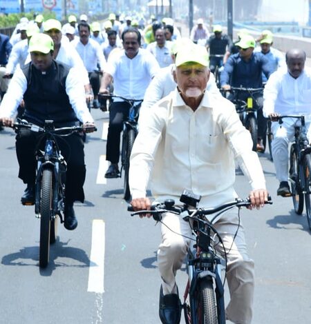 World Environment Day: Andhra CM rides bicycle, urges people to plant more trees