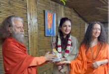 Raveena Tandon celebrates World Environment Day with  blessings of Ma Gange, feeds a calf