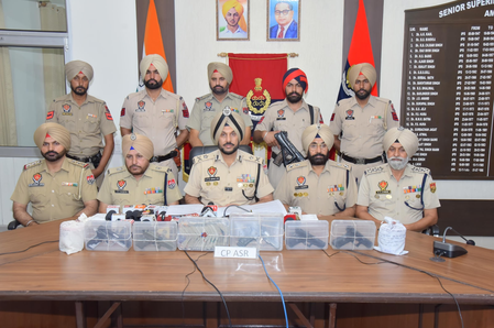 Afghan national, two juveniles among six held in Punjab for arms, drug smuggling