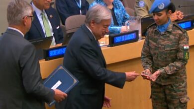 Indian woman combat helicopter pilot receives UN peacekeeping award