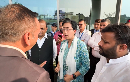 Malviya Nagar fire: Delhi BJP slams Atishi for holding protest at hospital