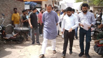 Delhi Minister Ravinder Indraj Singh lays foundation stone for drain project in Bawana