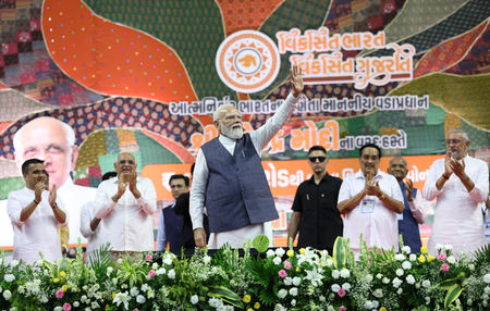 Gujarat CM credits PM Modi with giving India ‘a new direction’ as he completes 12 years in office Gujarat CM credits PM Modi with giving India ‘a new direction’ as he completes 12 years in office