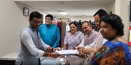 Rajasthan: BJP Rajya Sabha candidates Satish Poonia, Alka Singh Gurjar file nominations Rajasthan: BJP Rajya Sabha candidates Satish Poonia, Alka Singh Gurjar file nominations