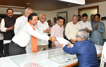 BJP’s four Gujarat candidates file nominations for Rajya Sabha polls BJP’s four Gujarat candidates file nominations for Rajya Sabha polls