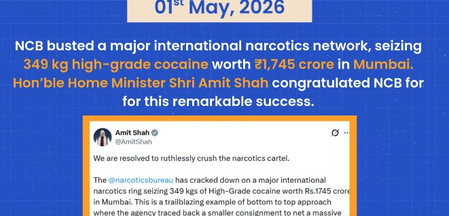NCB highlights major anti-narcotics operations in May, seizures valued at thousands of crores reported NCB highlights major anti-narcotics operations in May, seizures valued at thousands of crores reported