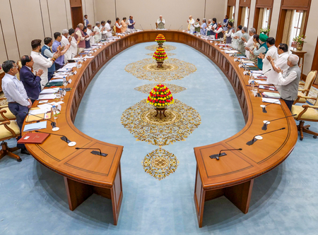 Cabinet resolution applauds PM Modi on becoming longest serving Prime Minister, ministers give standing ovation (Ld) Cabinet resolution applauds PM Modi on becoming longest serving Prime Minister, ministers give standing ovation (Ld)