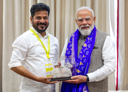 Telangana CM meets PM Modi, seeks Centre’s support for key infra projects Telangana CM meets PM Modi, seeks Centre’s support for key infra projects