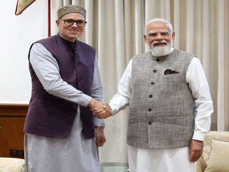 Omar meets PM Modi in Delhi, presses for early restoration of J&K statehood Omar meets PM Modi in Delhi, presses for early restoration of J&K statehood