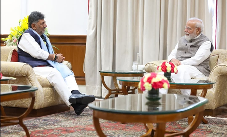 K’taka CM Shivakumar holds 1st meeting with PM Modi after taking charge; seeks Centre’s support for infra, investment projects K’taka CM Shivakumar holds 1st meeting with PM Modi after taking charge; seeks Centre’s support for infra, investment projects