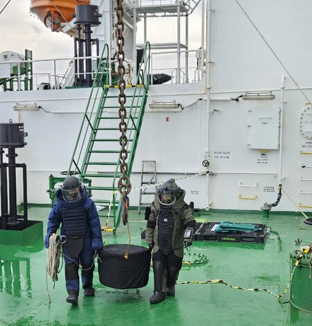 Indian Navy recovers unexploded missile warhead from merchant tanker off Kochi Indian Navy recovers unexploded missile warhead from merchant tanker off Kochi