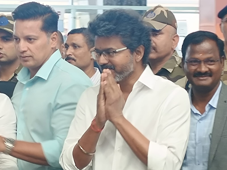 CM Vijay arrives in Karnataka’s Mangaluru to offer prayers at Kollur Mookambika temple