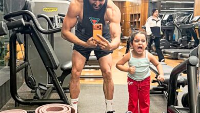 Gurmeet Choudhary shares adorable moment of daughter picking up gym lessons from him Gurmeet Choudhary shares adorable moment of daughter picking up gym lessons from him