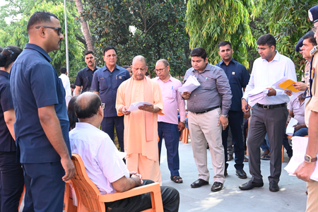 UP CM holds Janata darshan at Gorakhnath Temple, listens to grievances of 200 people