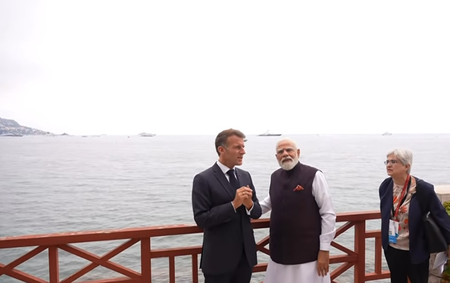 PM Modi, French President Macron visit Villa Kerlyos in Nice PM Modi, French President Macron visit Villa Kerlyos in Nice
