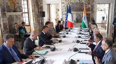 PM Narendra Modi, French President Emmanuel Macron hold talks in Nice PM Narendra Modi, French President Emmanuel Macron hold talks in Nice