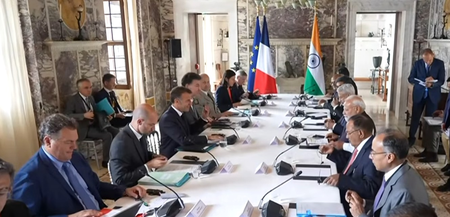 PM Narendra Modi, French President Emmanuel Macron hold talks in Nice PM Narendra Modi, French President Emmanuel Macron hold talks in Nice