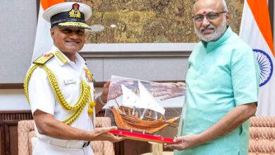 Navy Chief Admiral Krishna Swaminathan meets Vice President CP Radhakrishnan