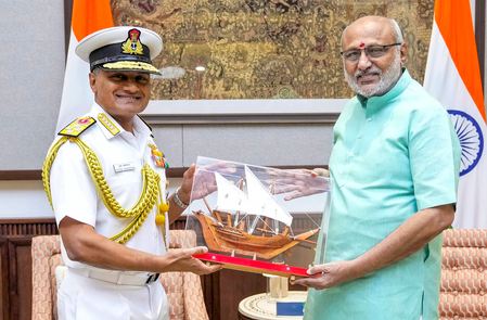 Navy Chief Admiral Krishna Swaminathan meets Vice President CP Radhakrishnan Navy Chief Admiral Krishna Swaminathan meets Vice President CP Radhakrishnan