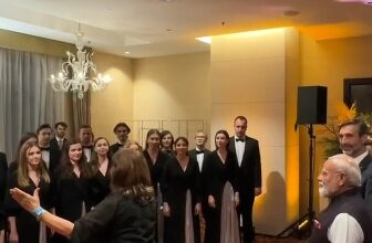 Slovakia welcomes PM Modi with stirring rendition of ‘Vande Mataram’ Slovakia welcomes PM Modi with stirring rendition of ‘Vande Mataram’