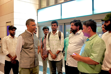 Indian envoy meets 20 rescued crew members of MT Jalveer ahead of their repatriation to India Indian envoy meets 20 rescued crew members of MT Jalveer ahead of their repatriation to India