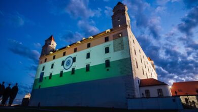 Bratislava Castle lights up in Tricolour as Slovakia rolls out grand welcome for PM Modi Bratislava Castle lights up in Tricolour as Slovakia rolls out grand welcome for PM Modi
