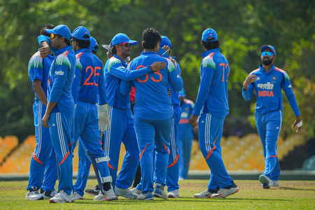 Batters, Sindhu help India A enter tri-series final after 101-run win over Afghanistan A Batters, Sindhu help India A enter tri-series final after 101-run win over Afghanistan A