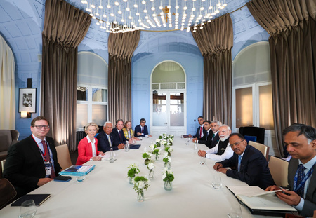 G7 Summit: PM Modi discusses India-EU FTA & West Asia with EU leaders, says MEA G7 Summit: PM Modi discusses India-EU FTA & West Asia with EU leaders, says MEA