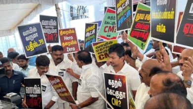 DMK protests at first Assembly session under TVK govt DMK protests at first Assembly session under TVK govt
