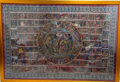 PM Modi gifts Kalamkari Mahabharata painting to French President Macron PM Modi gifts Kalamkari Mahabharata painting to French President Macron
