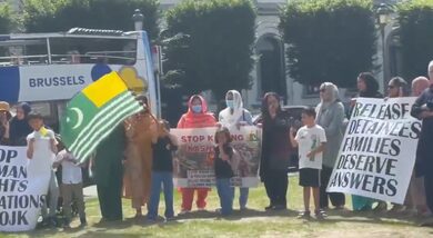 Brussels: Kashmiris protest outside European Parliament, slams Pakistan for human rights abuses in PoK Brussels: Kashmiris protest outside European Parliament, slams Pakistan for human rights abuses in PoK