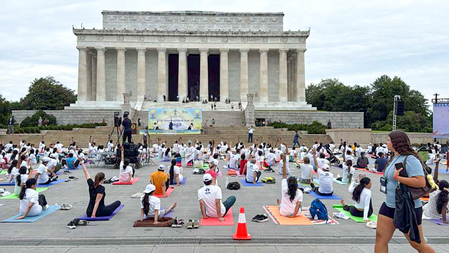 Yoga Day draws large crowd in Washington Yoga Day draws large crowd in Washington