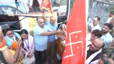 Over 9,000 Kashmiri Pandits leave Jammu for Mata Kheer Bhawani Mela in Kashmir Over 9,000 Kashmiri Pandits leave Jammu for Mata Kheer Bhawani Mela in Kashmir