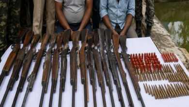 Bengal: Two Trinamool leaders held in South 24 Parganas after arms haul Bengal: Two Trinamool leaders held in South 24 Parganas after arms haul