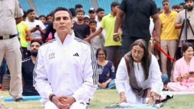 International Day of Yoga: Akshay Kumar performs yoga asanas alongside Union Minister Mansukh Mandaviya