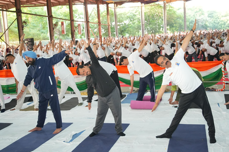 BJP chief Nitin Nabin participates in Yoga Day celebration in Punjab