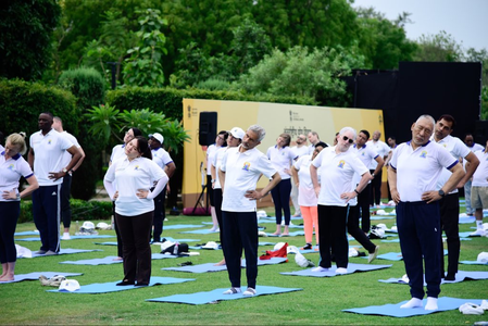EAM Jaishankar joins Diplomatic Corps in New Delhi to mark International Day of Yoga